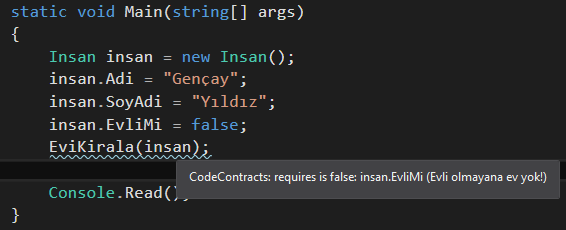 Visual Studio İle Code Contracts Yapısı