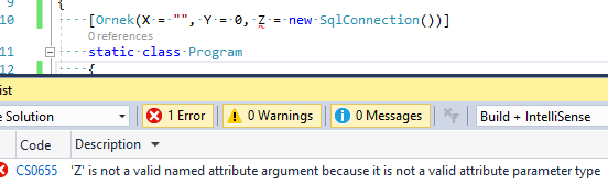 C# Attribute Yapılarında "'X' Is Not A Valid Named Attribute Argument Because It Is Not A Valid Attribute Parameter Type" Hatası ve Çözümü