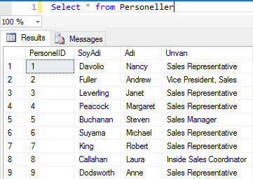 T-SQL - Select Sorgusunda İstenilen Sıradaki Satırı Elde Etme