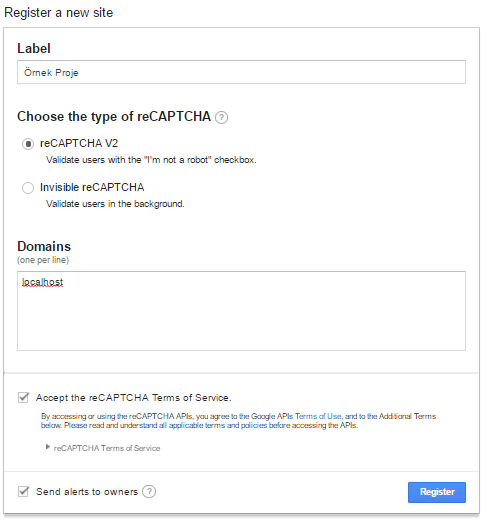 Asp.NET MVC'de reCAPTCHA Entegrasyonu