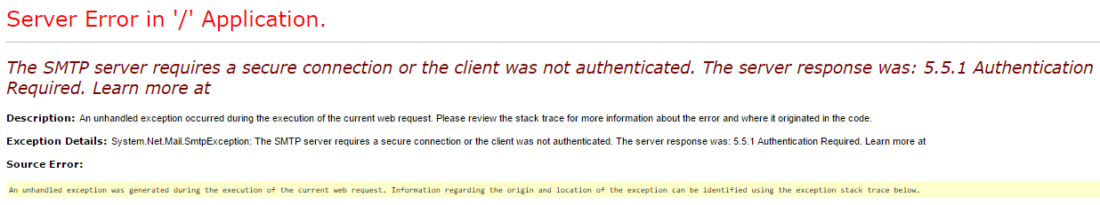 The SMTP Server Requires a Secure Connection or The Client Was Not Authenticated. The Server Response Was 5.5.1 Authentication Required. Learn More At Hatası ve Çözümü